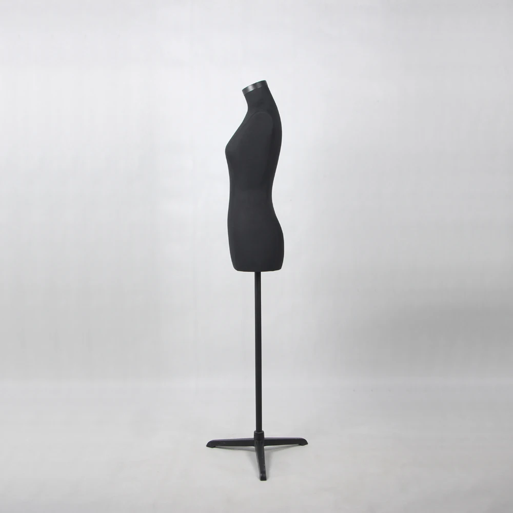 Wholesale Price Black Fabric Pu Foam Female Half Body Form Mannequin