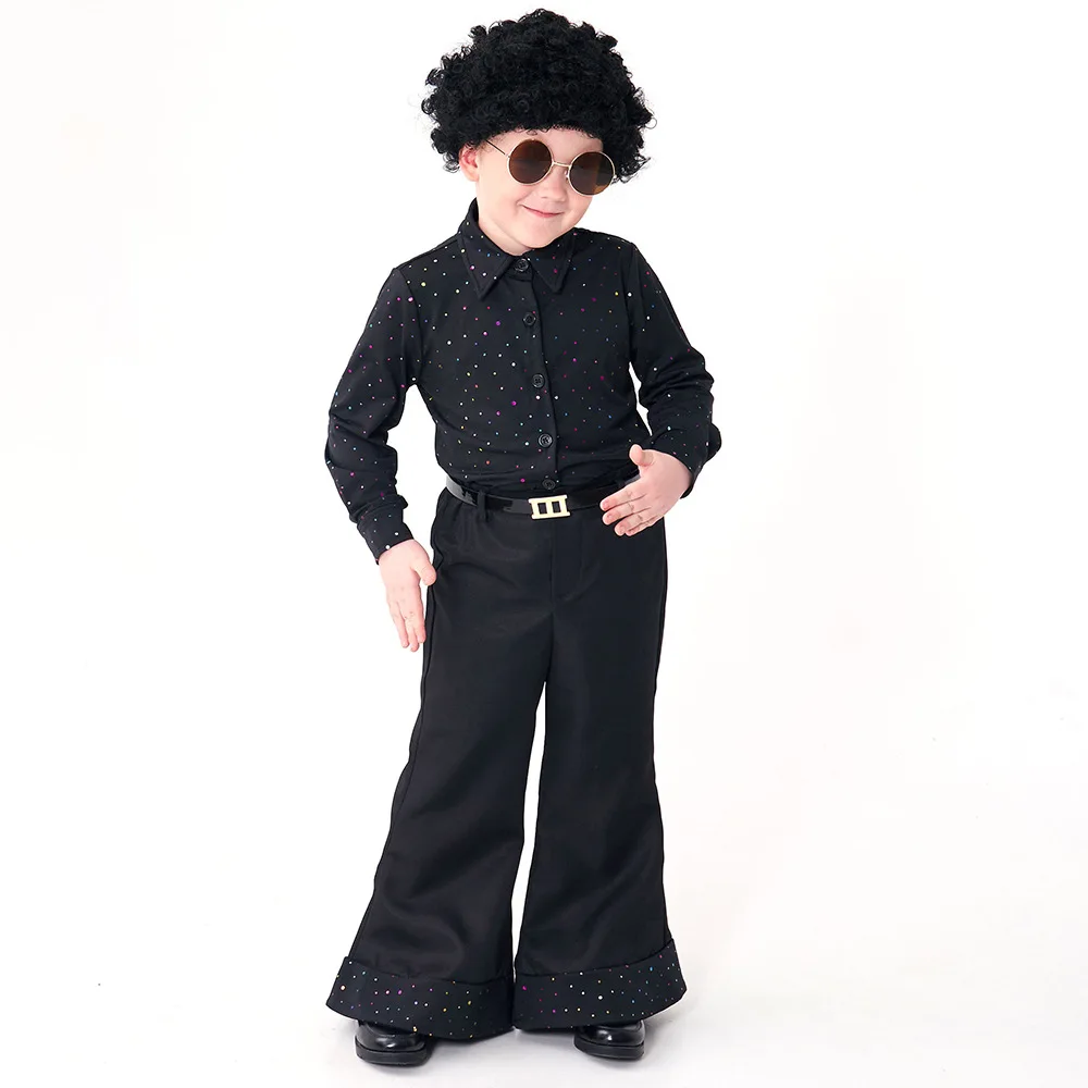 European and American Children's Day Clothing Children Retro 70's Disco Glitter Singer Runway Show Costume Girl