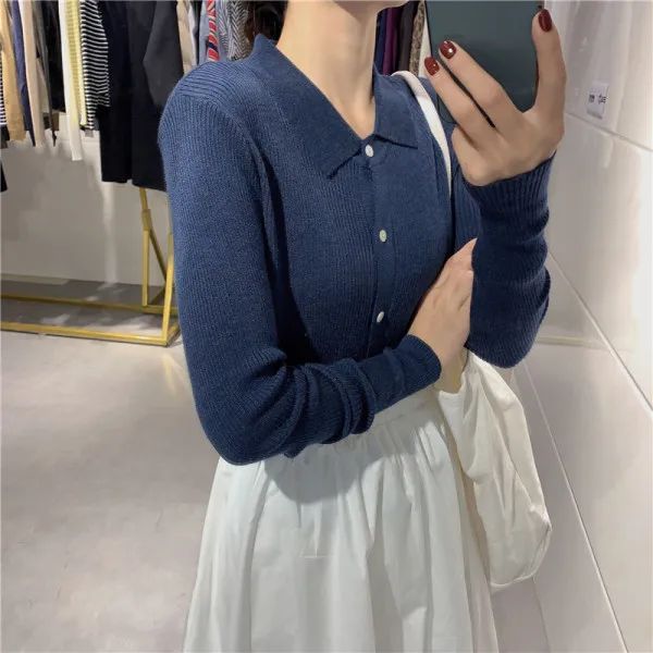 

Casual student thin knit top six wool slimming long-sleeved top sweater ladies 2020 spring and autumn fashion Korean cardigan