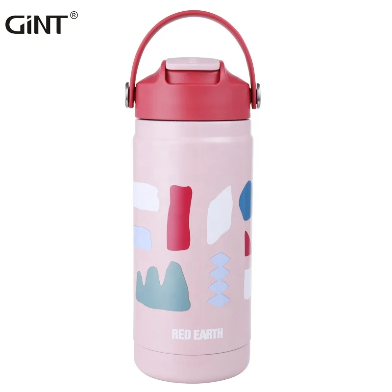 

GINT new Double Wall New Design 550 ml factory Flip-open Straw Insulated Water Bottle 316 Stainless Steel Vacuum Water Cup, Customized colors acceptable