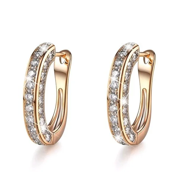 

Densely inlaid zircon crystal wedding jewelry double-headed earrings women's jewelry wholesale