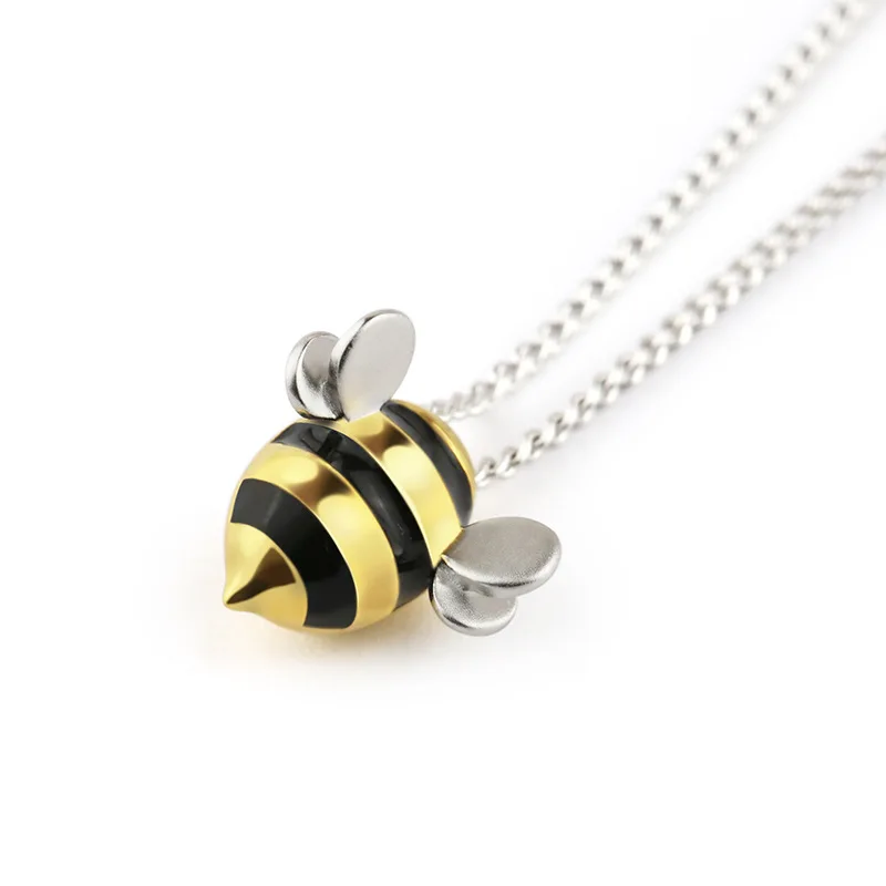 Latest Design Animal Bee Pendant Cubic Zirconia 925 Sterling Silver Necklaces for Women