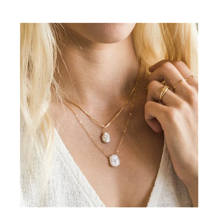 

Fashion Simplicity Korean style gold plated layer saturn choker pearl necklace with pendant