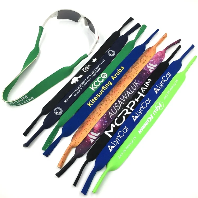 

Promotional Custom Printed Neoprene Floating Sunglass Strap, Blue/red/black/green/purple/colorful. etc