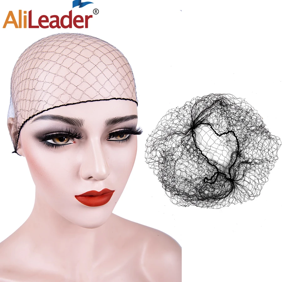 

Disposable Nylon Hairnet Soft Elastic Lines Big Mesh Wig Nets Weave Invisible Dancing Hair Nets For Wig Packing Hair Bun Styling