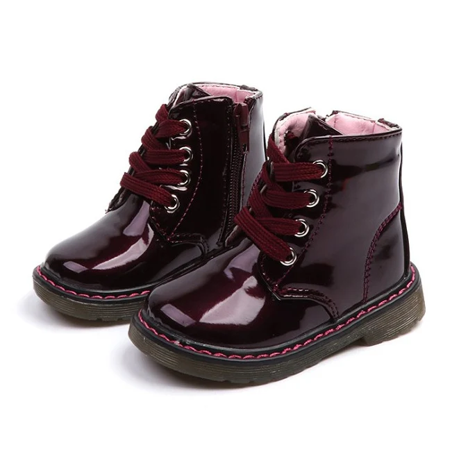 

Lace up kids bright boots wholesale toddler boots fall and winter