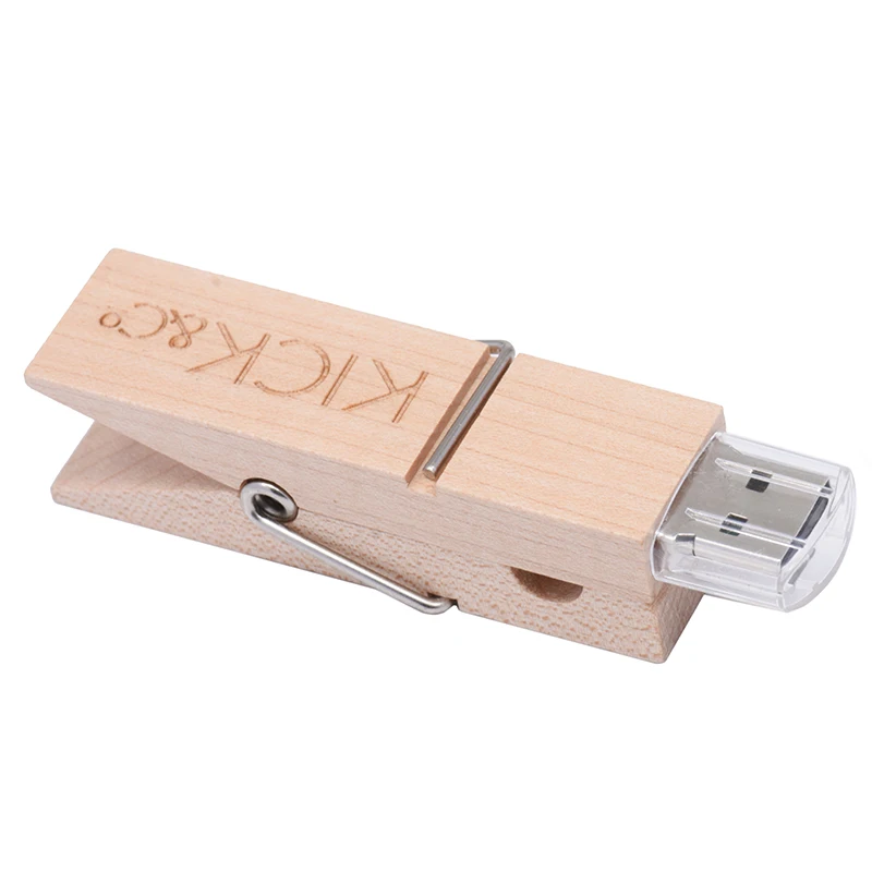 

JASTER USB flash drive USB2.0 wooden clip 4GB 8GB 16GB 32GB 64GB Memory storage U disk rcm clip disk custom logo