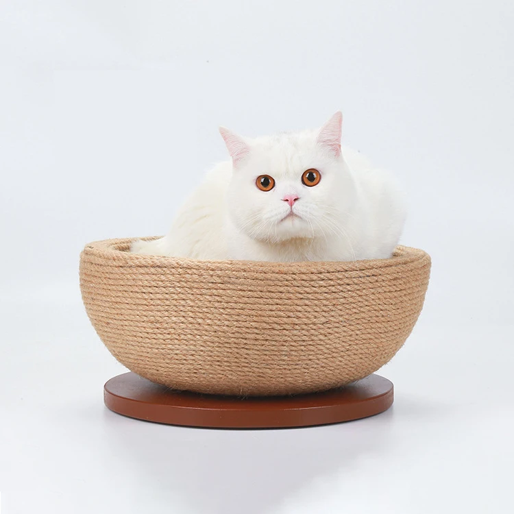 

High quality Pet Friendly Interactive Scratcher Toys Round Nests Cat Sisal Bowl Scratching Basins