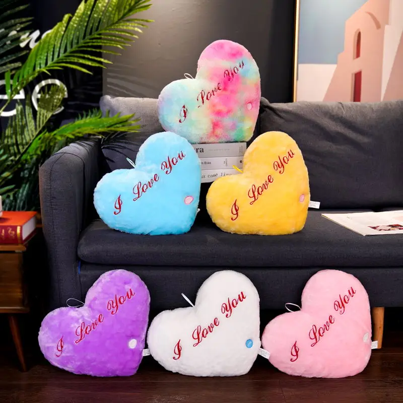

new plush love heart shape pillow with light led for valentine day gifts