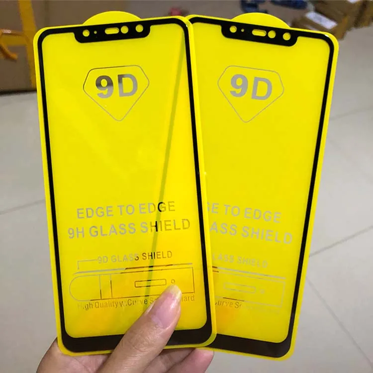 

Original really 9D 9H 0.33MM full glue edge to edge cell phone tempered glass screen protector for xiaomi pocophone f1