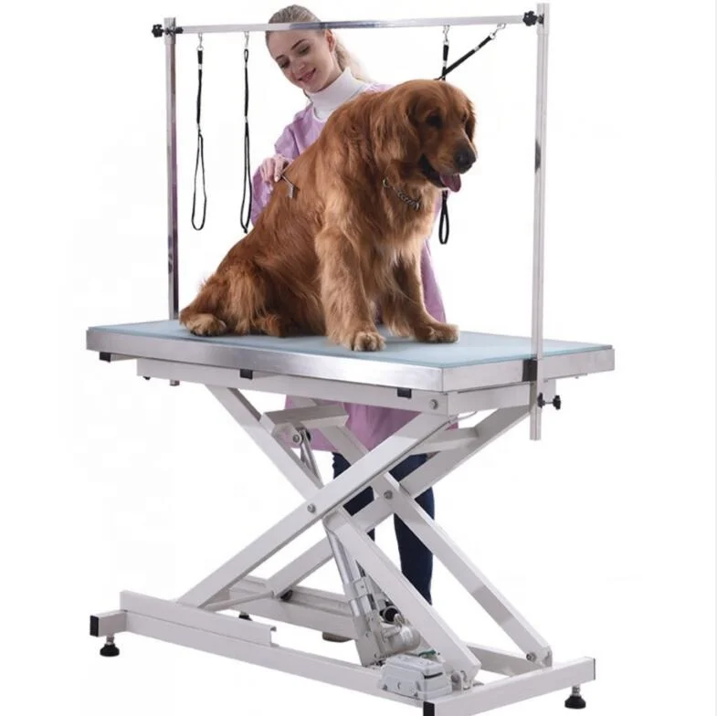 

Pet salon essential pet grooming equipment electric grooming table with led lighting, Pink/ black/ purple/ green/ blue