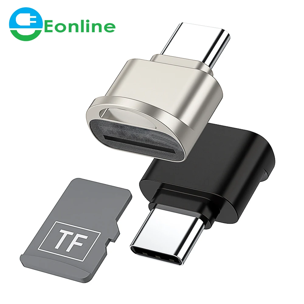 

EONLINE Portable Mini Card Reader Type C USB3.1 Micro Card Reader TF Memory Card Adapter OTG for Macbook Smartphone U Disk