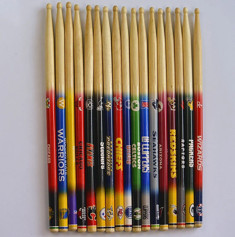 wholesale customized 5A colored bulk drum sticks musical instruments hickory major drumsticks for drum sets