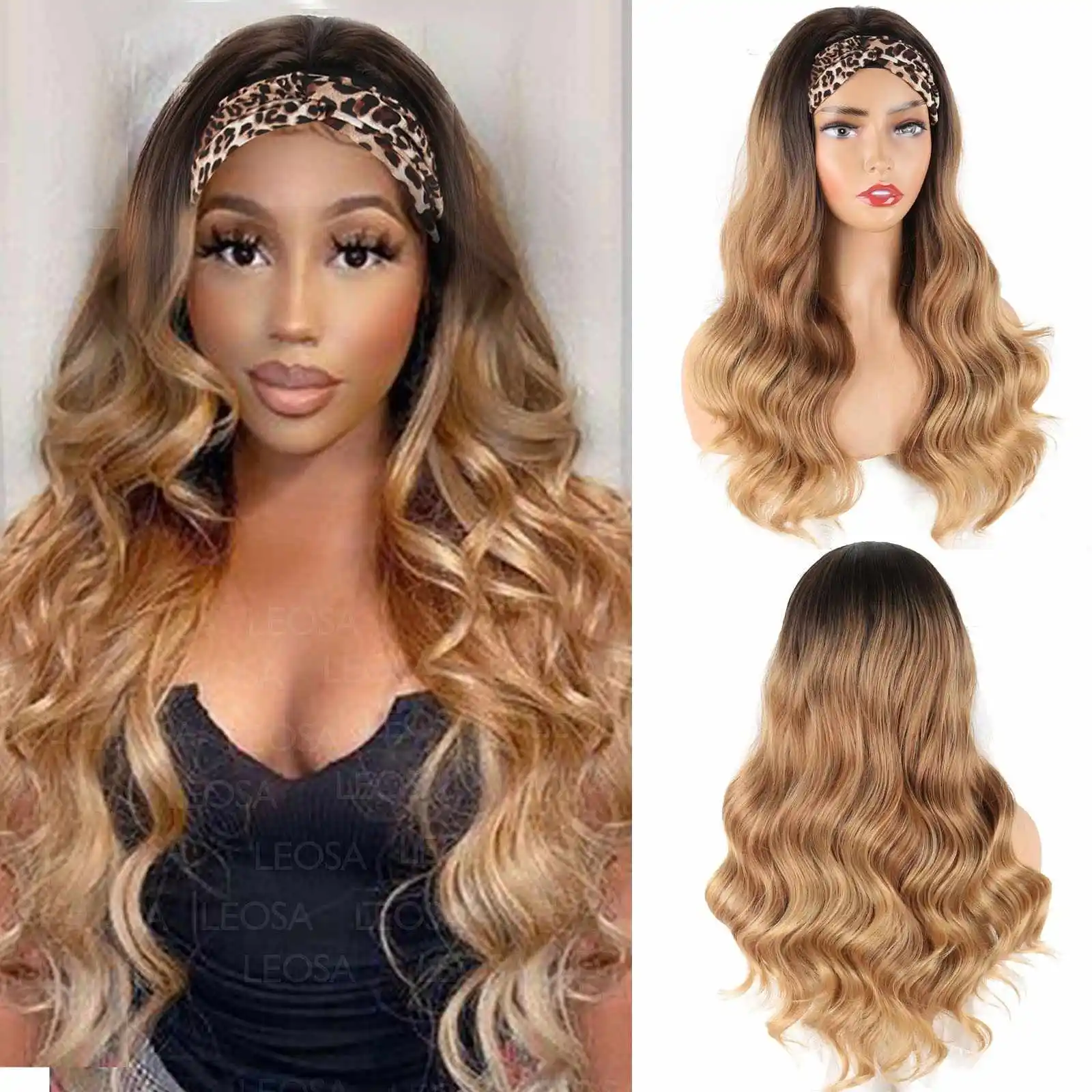 

JH Big Wave Long Hair Wig Ice Silk Hair With Wig, Picture