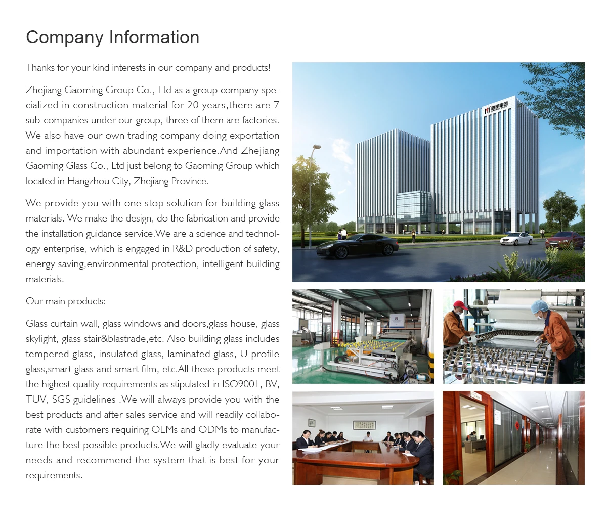 Zhejiang Gaoming Glass Co Ltd Building Glass Windows Doors