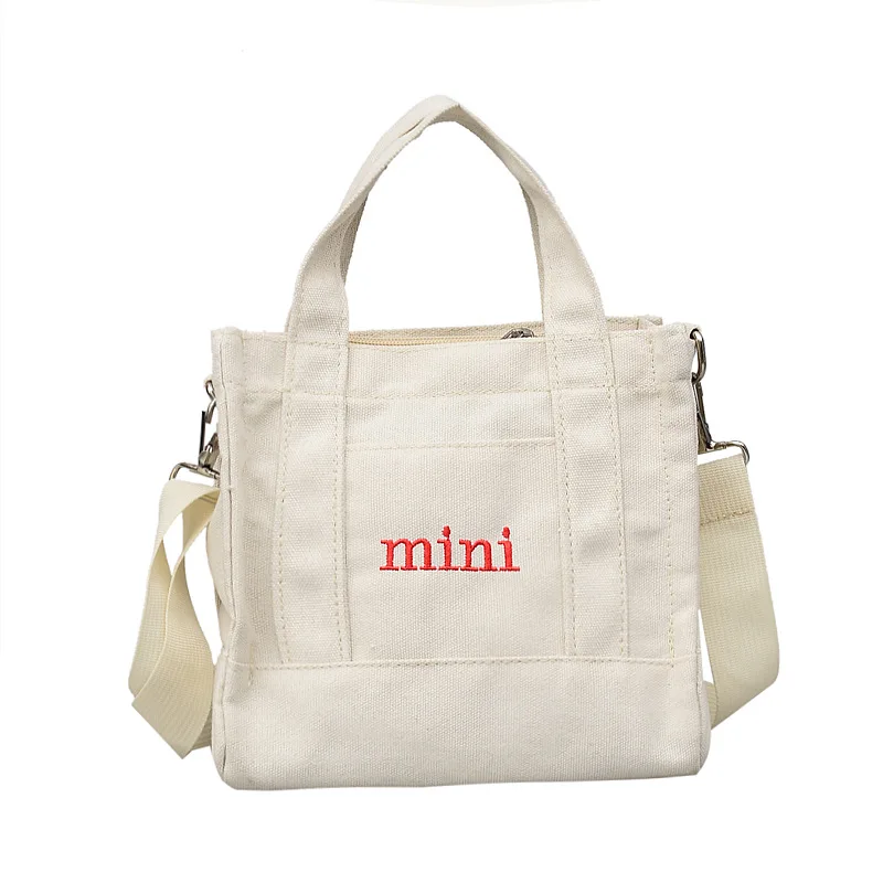 

trendy mini canvas cosmetic pouch makeup tote bag Canvas Shopping Bag Fashion Women Canvas Tote Bag Blank Custom