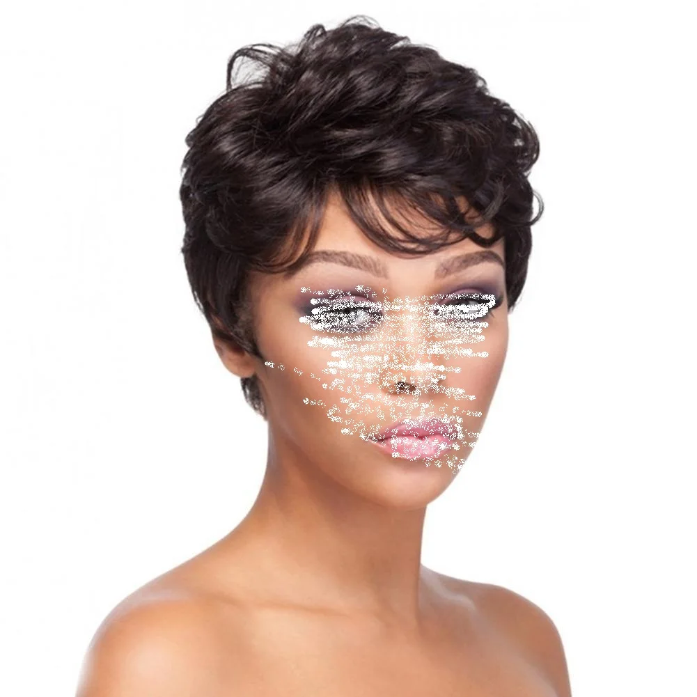 

Brazilian Hair Human Hair Wigs For Women Curly Wave Ladies Short Hair Wigs Curly Pixie Cut Full Wig