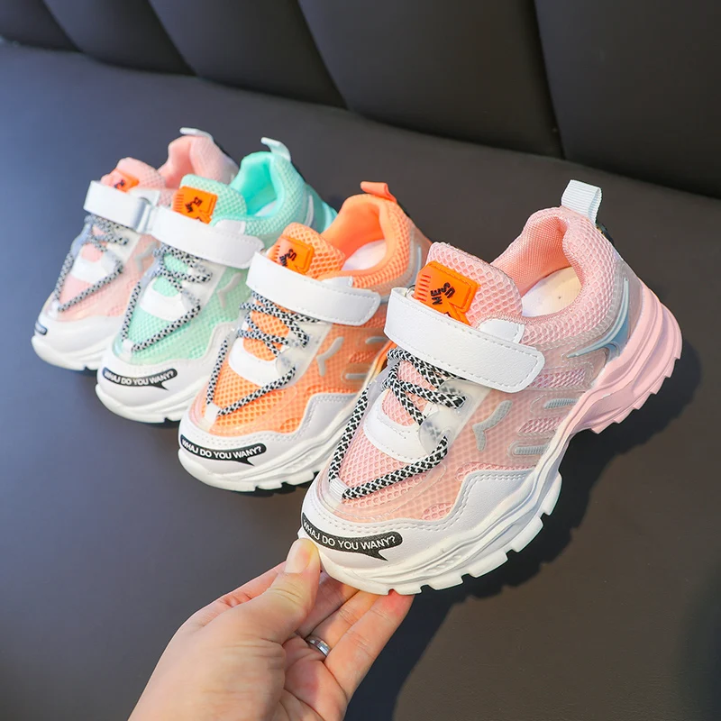 

New Fashion Sport Shoes For Girls Kids Casual Comfortable Sneakers Students Breathable Mesh Light Running Children Footwear