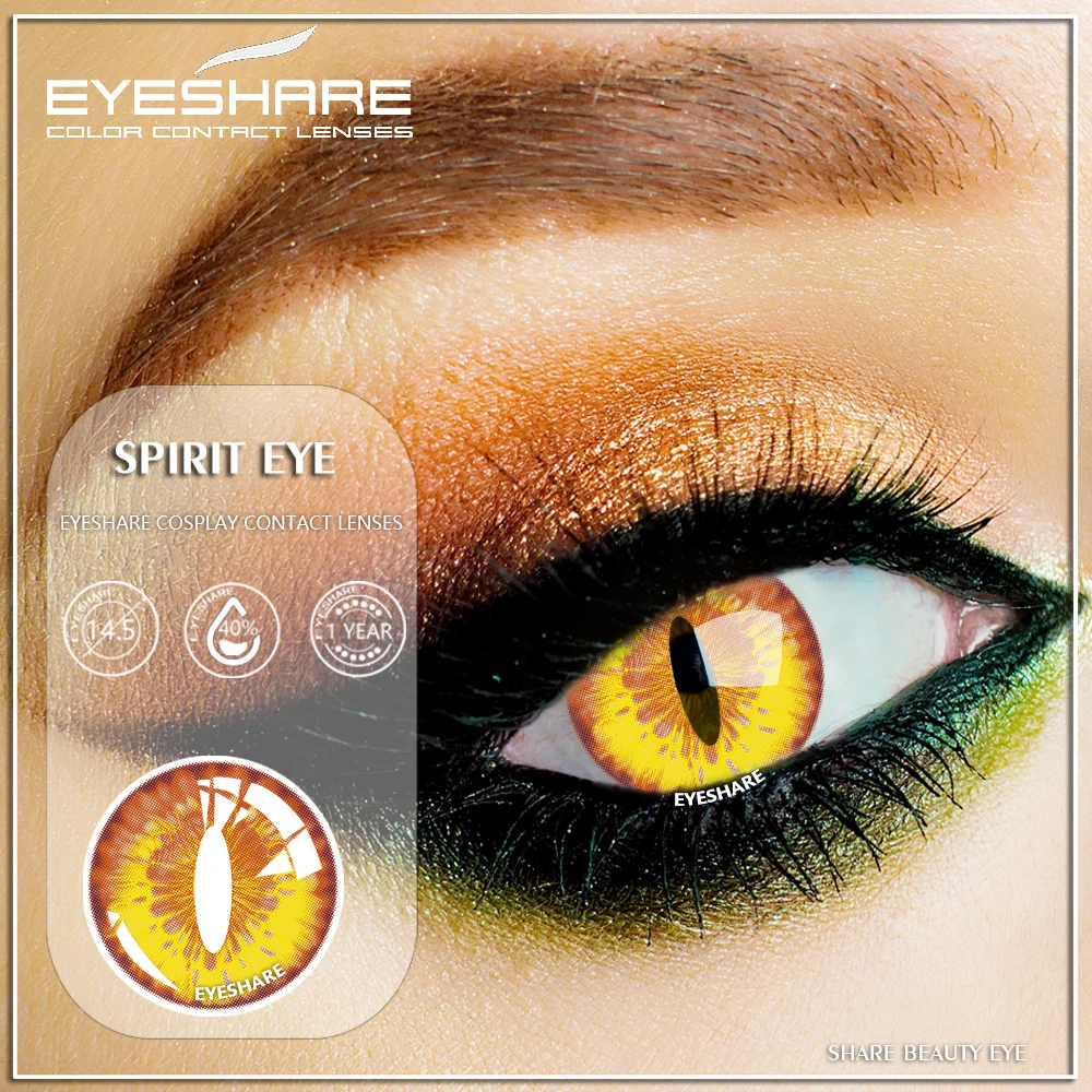 

EYESHARE Custom 1Pair(2pc) COSPLAY yearly Color Lenses Hallowmas Acuvue Oasys Colored Eye Contact Lenses Fresh Lens, 6color