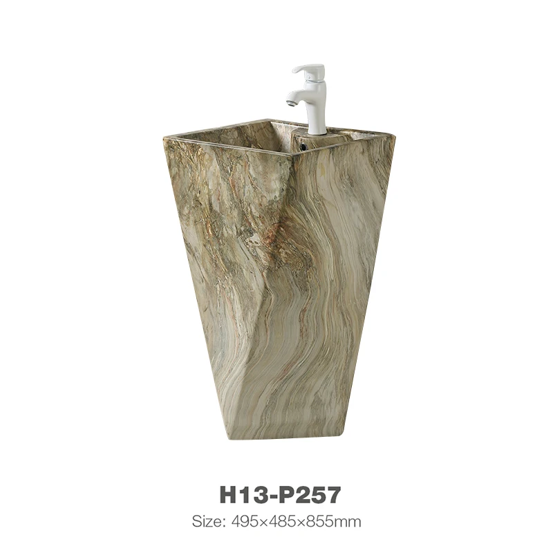 Modern Marble Design Ceramic Standing Face Washing Basin H13-P257
