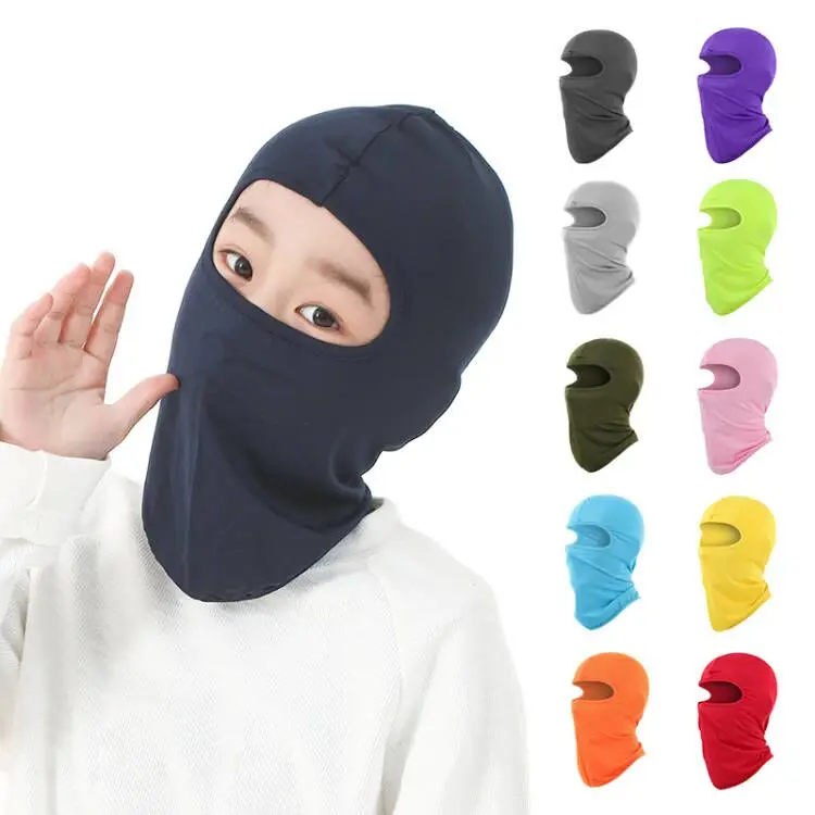 Custom Sublimation Print Multifunctional Windproof Cycling One Hole Full Face Cover Ski Mask Polyester Balaclava Kids