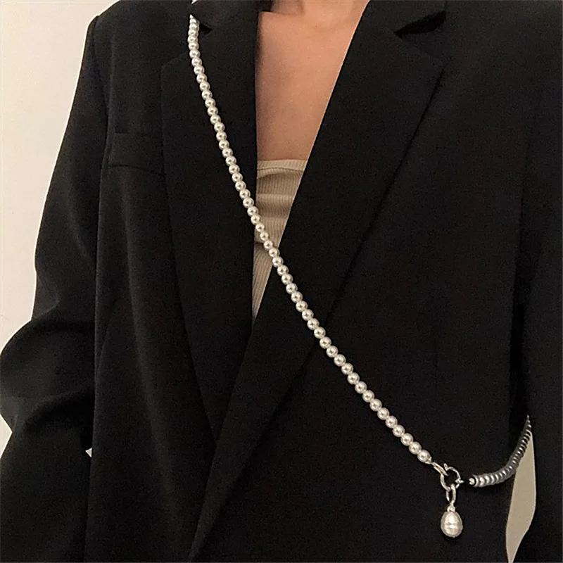 

Women Fashion Jewelry Big Statement Pearls Long Necklace Chains