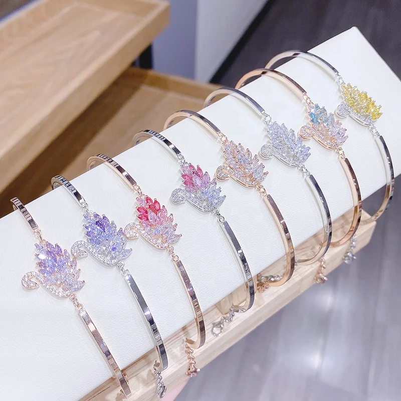 

New creative adjustable bracelet simple fashion exquisite inlaid stone ladies bracelet anklet jewelry Gift, Picture shows
