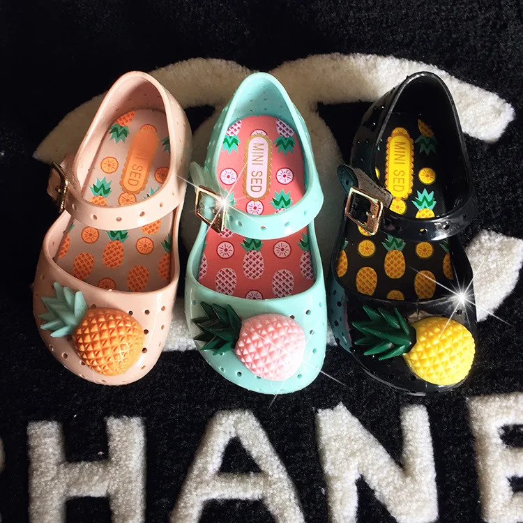 

Summer Kids Girl Toddler Cartoon pineapple children pvc jelly sandals shoes