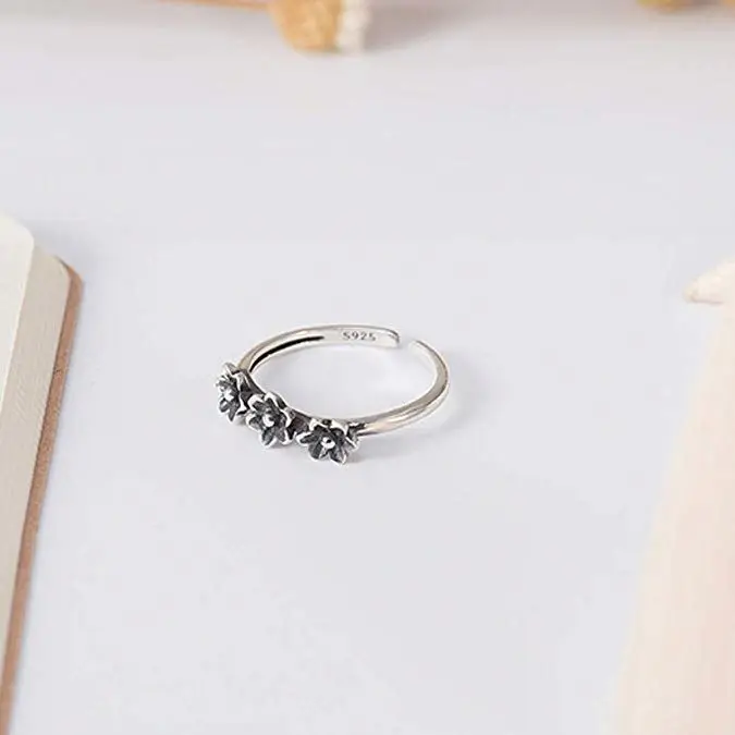 All-Match Men And Women Thai Silver Opening Couple Models Plated 925 Sterling Claw Ring