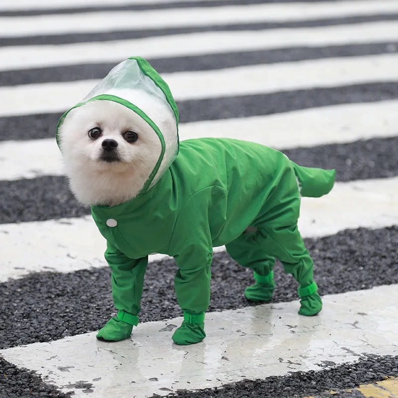 

Pet Dog Raincoat Clothes Small Dog Waterproof Jumpsuit Overalls Clothing Jacket Yorkshire Poodle Pomeranian Puppy Rain Dog Coat, Same as picture
