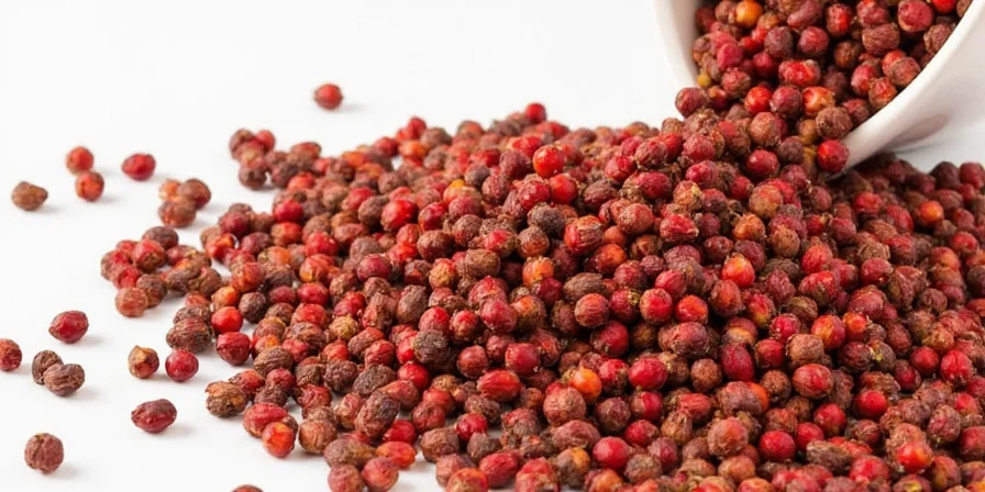 Chef sprinkling Sichuan peppercorns into a dish