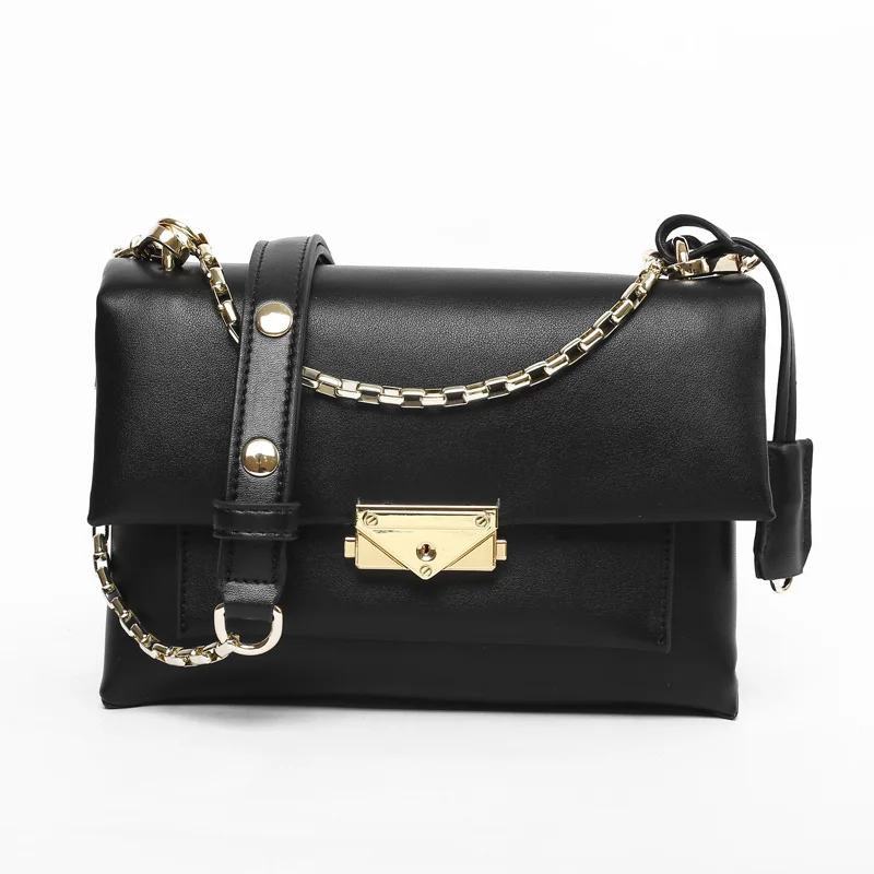 

Double Chain Lock Flip Bag Shoulder Messenger Bags Elegant Female Handbags, 7 color