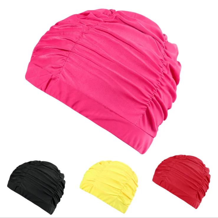 

New Women Swimming Cap Girl Long Hair Bathing Swimming Caps Hat Stretch Drape Swim Pool Seaside Water Sport Elastic Nylon Turban, Photo