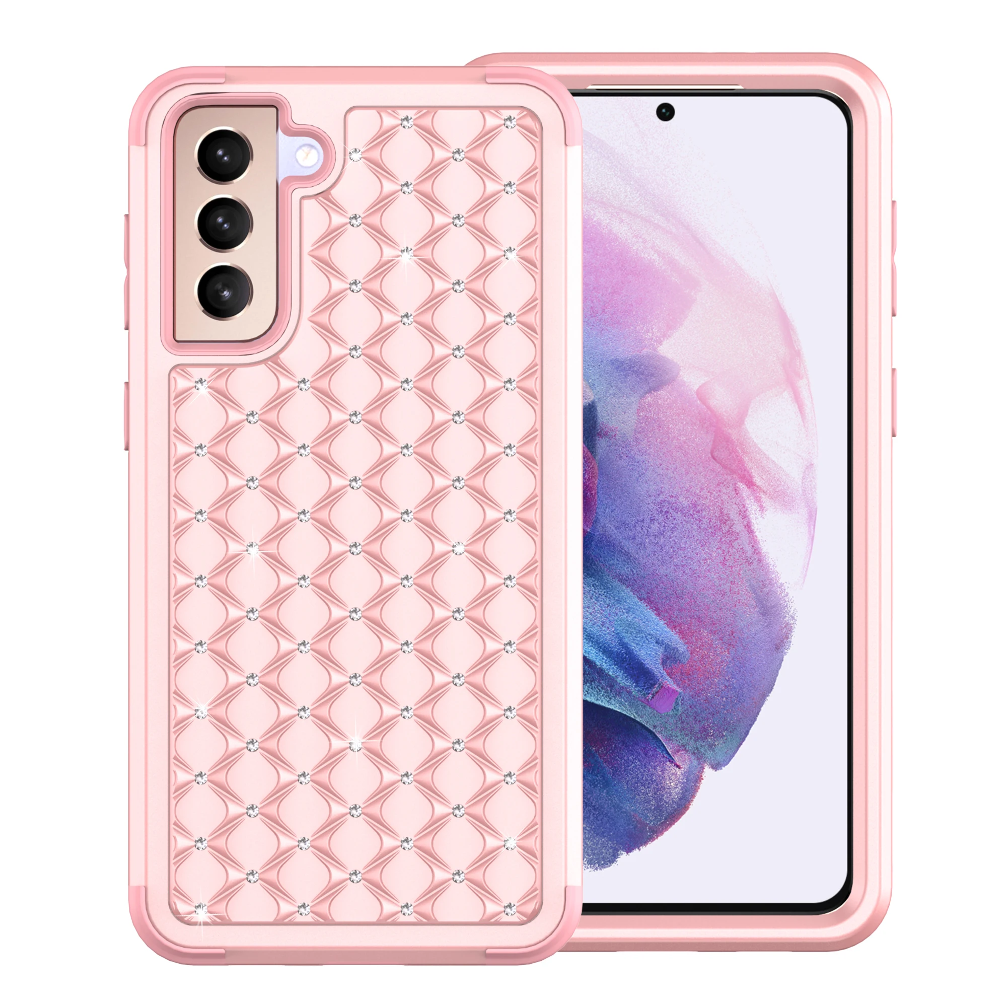 

Luxury Bling Diamond Shockproof Armor Cases For Samsung Galaxy S21 S10 Note 8 9 Plus FE Ultra Starry Star Hybrid Layer Cover