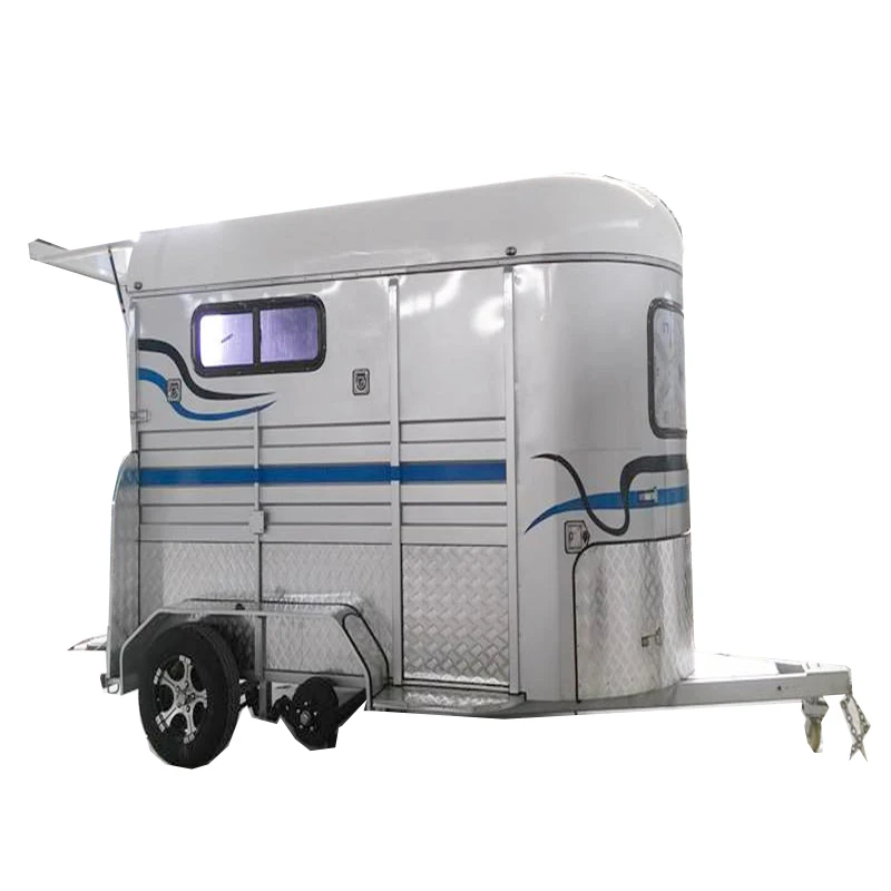 

Two Horse Straight Load Extended version, horse trailer chinese import with kitchen travel trailer and two axles free shipping, Support customize