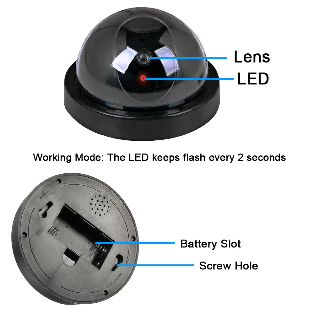 Hot Camara Fake Cctv Camera Dummy Dome Cameras Flashing Light Cctv