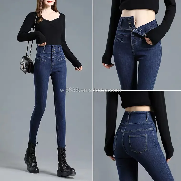 

Classic mid waist oem service women jeans adult jeans