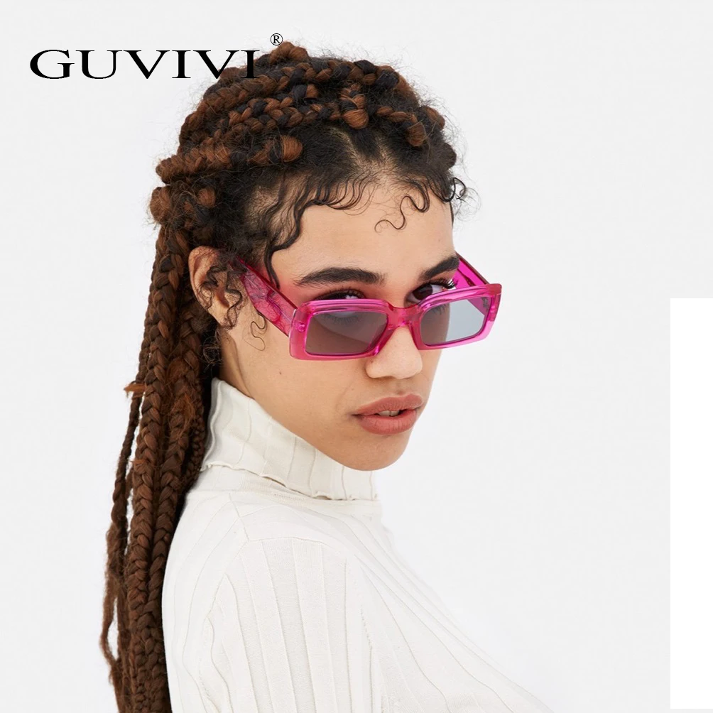 

GUVIVI 2021 New Square Gradient color Customizable sunglasses men Fashion color High quality sunglasses glasses