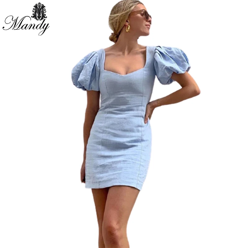 

new arrivals puff long sleeve elegant summer dresses women lady elegant sexy