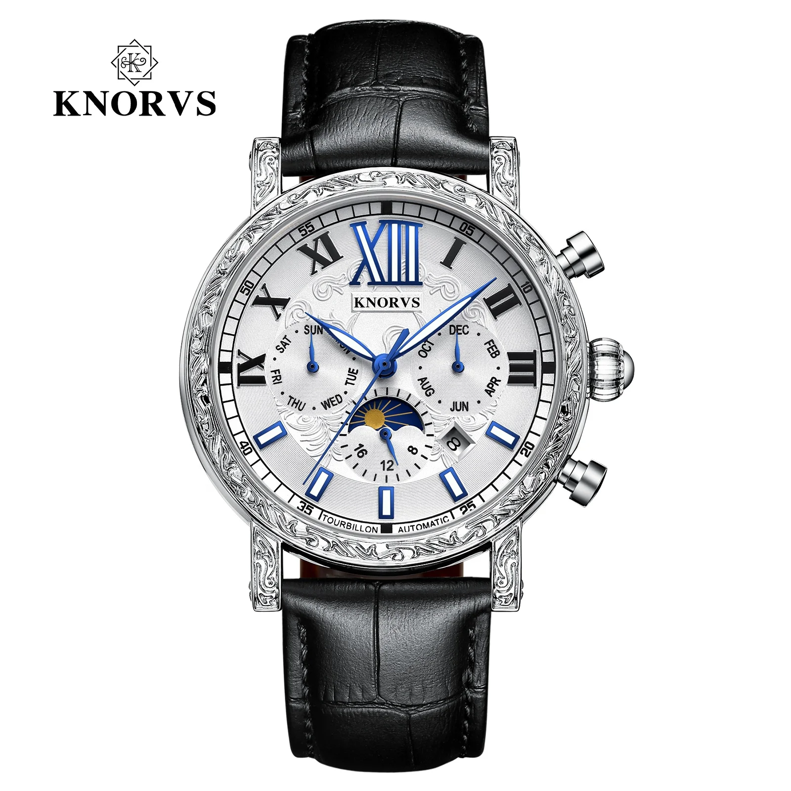 

KNORVS dropshipping Switzerland brand Tourbillon movement luxury wrist watches mechanical watches