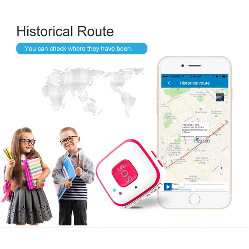 WiFi Positioning Mini Real Time GPS Watch Tracker GSM 2G Free APP Online Tracking Keychain gps tracker V28