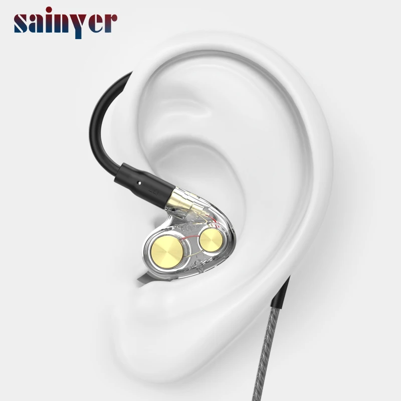 

N35 Triple Drivers In Ear Headphones Hifi Super Bass Stereo Earphone Wired Earbud Headset With Mic, Black