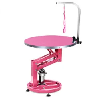 

Portable Folding Hydraulic Lifting Round Pink/Blue Dog Grooming Table, Pink/blue/customized