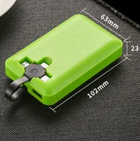 

10000mAh Built-in 3 IN 1 Cable Power Bank Input External Battery Ultra Thin Portable Charger for Mobile Phone