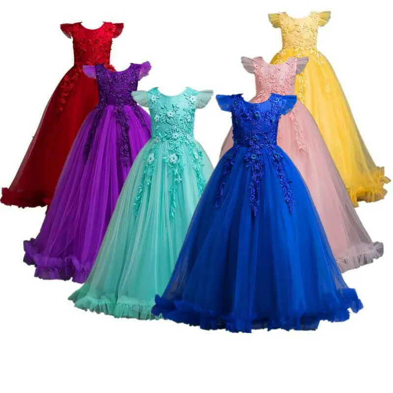 

Long Gown girl princess party dress for kids Long Gown Flower Girl Dress Children pageant dresses