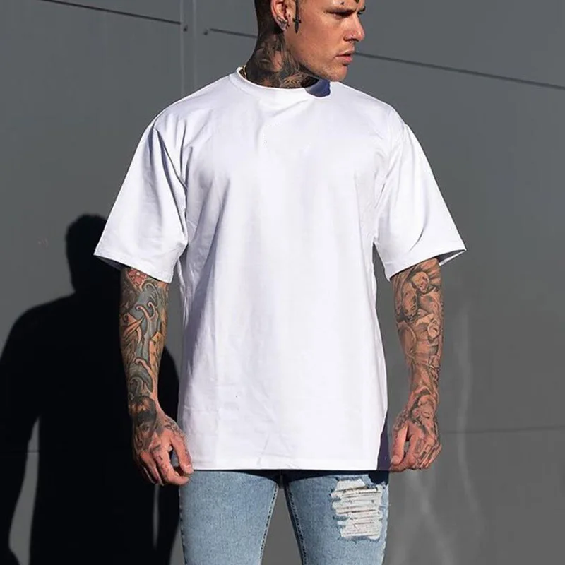 

High Quality Oversized Custom Mens T-shirt Summer Gym Fitnesswear Crew Neck Mens sweatsuit Top T-Shirt