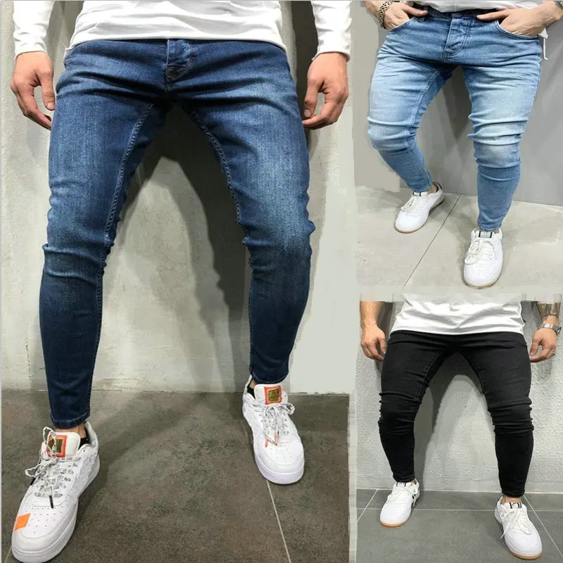 

Factory Wholesale Streetwear Slim Fit Jeans Men Skinny Denim Blue Boy Jeans Homme