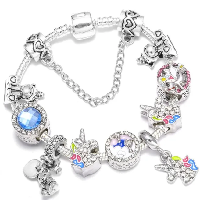 

Wholesale kids charm bracelets unicorn charm bracelets children, Picture