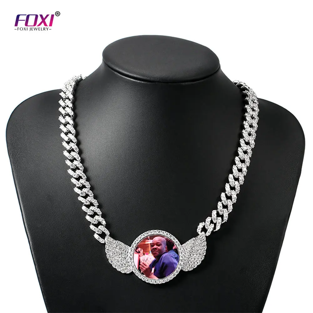 

Fashion Trendy Silver Plated Cuban Chain Necklaces DIY Picture Chunky Cuban Links Necklace for Women Fashion Jewelry