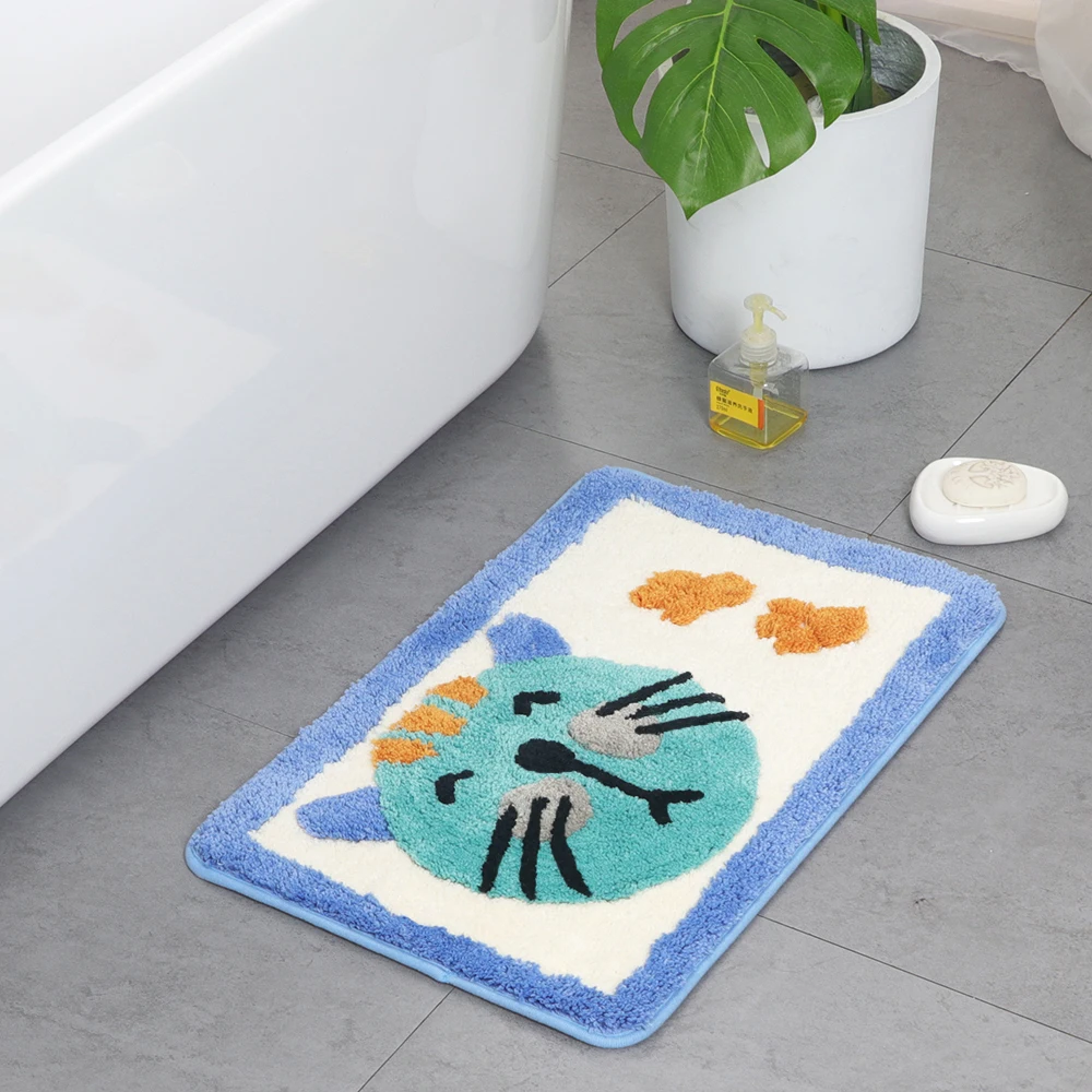 

Hot Sale Size Children Cute Bathroom Rugs Woven Face Bath Mat